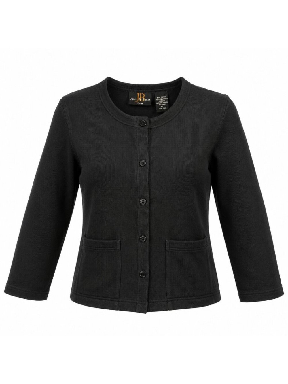 Jenny Buchanan Women’s Petite Large Black Button Front Cardigan Sweater Jacket